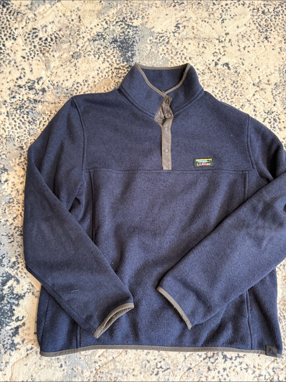 Men's LLBean Navy Quarter-Snap Fleece 1/4 Zip Pullover